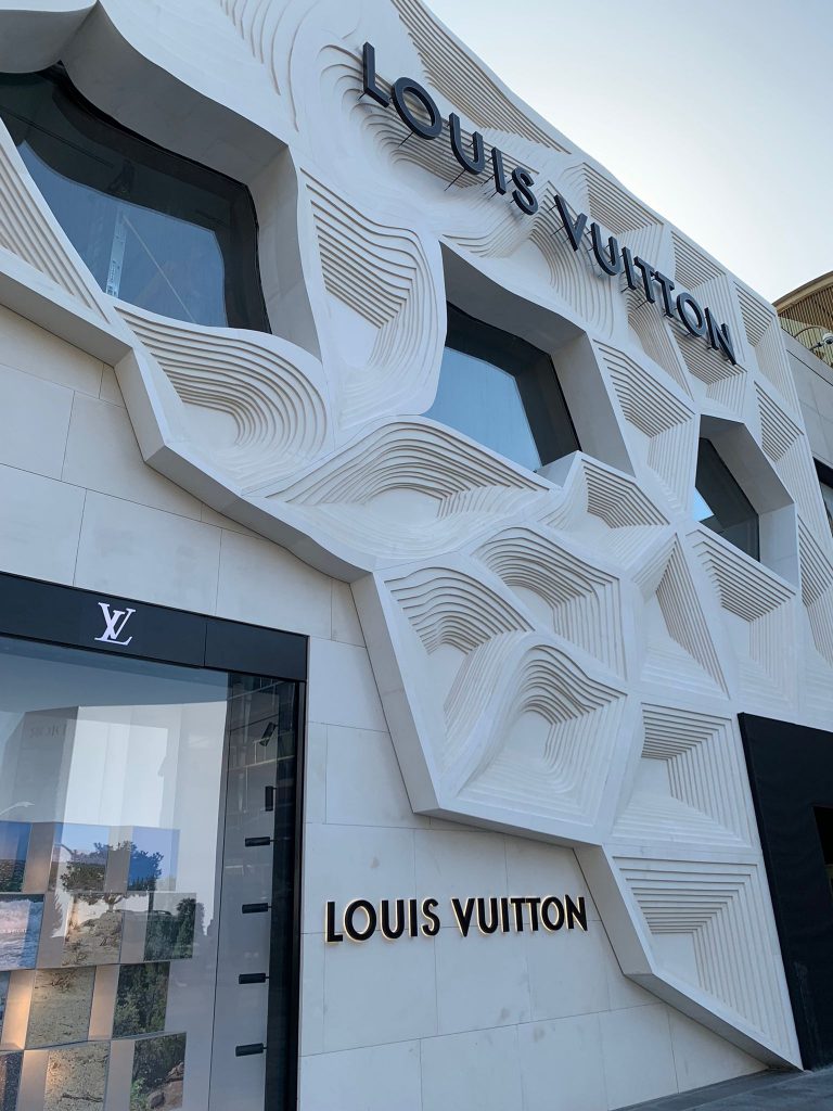 The lively facade design of the Louis Vuitton store in Istanbul